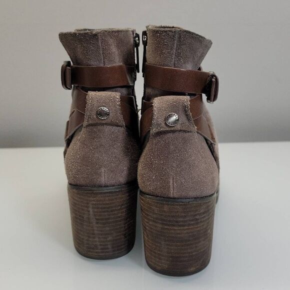Michael Michael Kors Boots Size 6.5 Grey Brown Suede Leather Boho Artsy Hippie - Picture 4 of 11